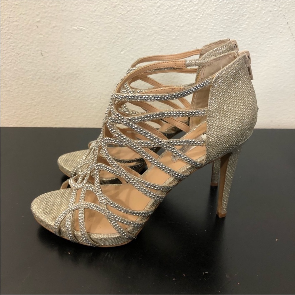 Inc Silver Sparkly Rhinestone High Heels - Picture 5 of 15